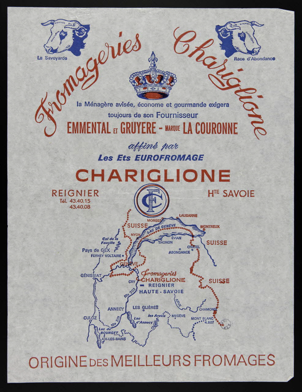 estampe Fromageries  Chariglione 1975.8.15 Photo
