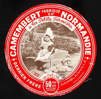 estampe CAMEMBERT  FABRIQUE  EN  NORMANDIE  à la Petite Fermière 1975.8.20 Photo