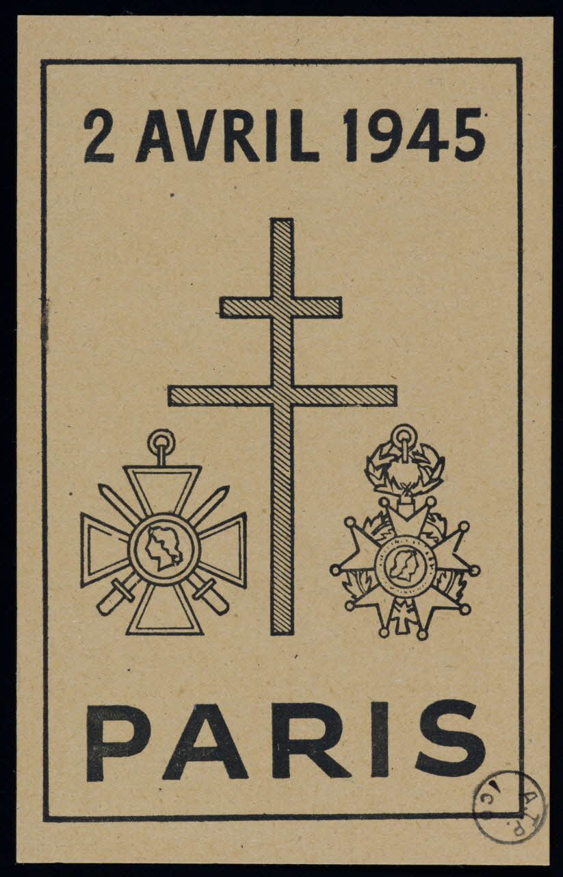 estampe 2 AVRIL 1945  PARIS 1975.82.10 Photo