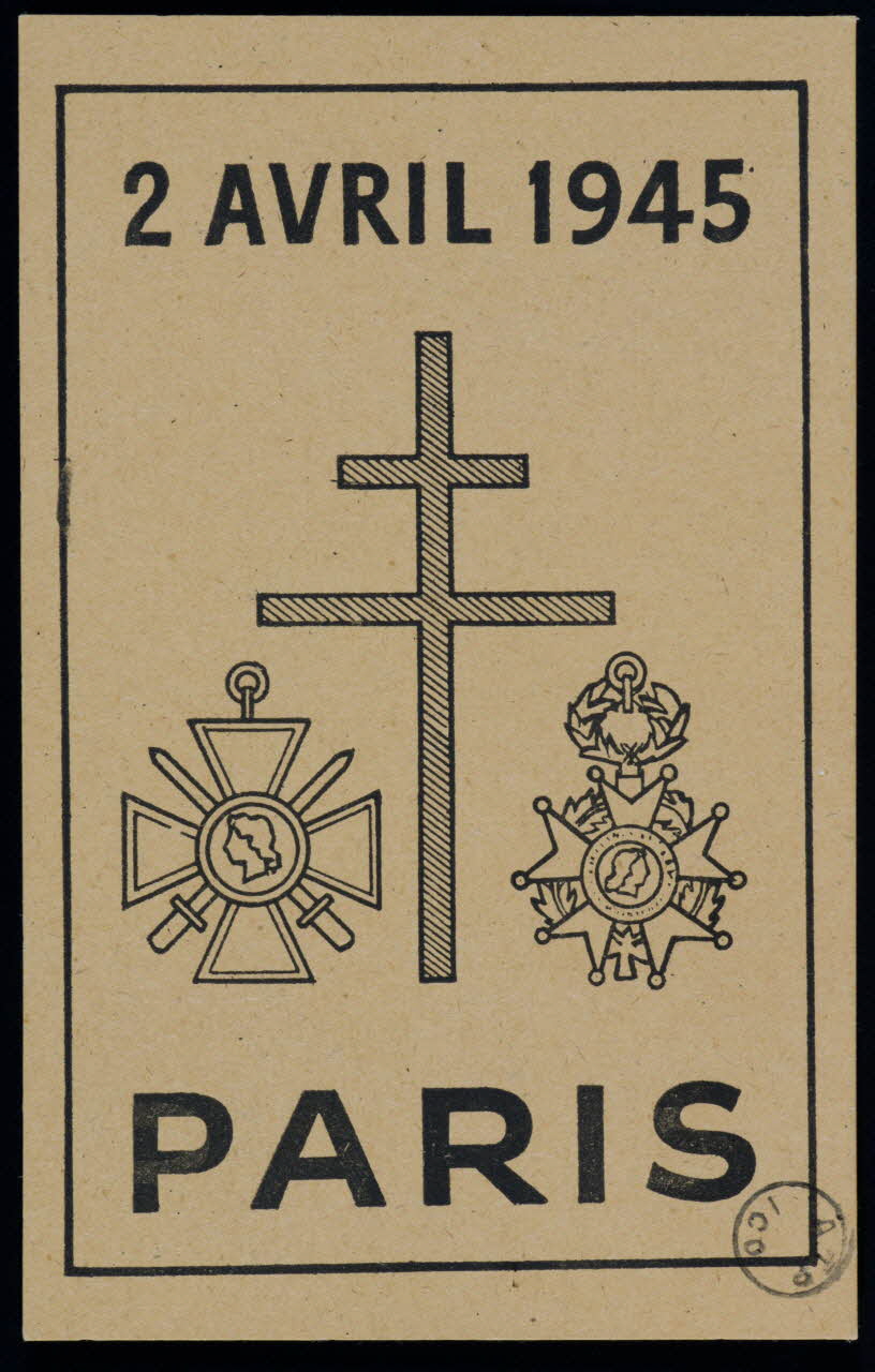 estampe 2 AVRIL 1945  PARIS 1975.82.9 Photo