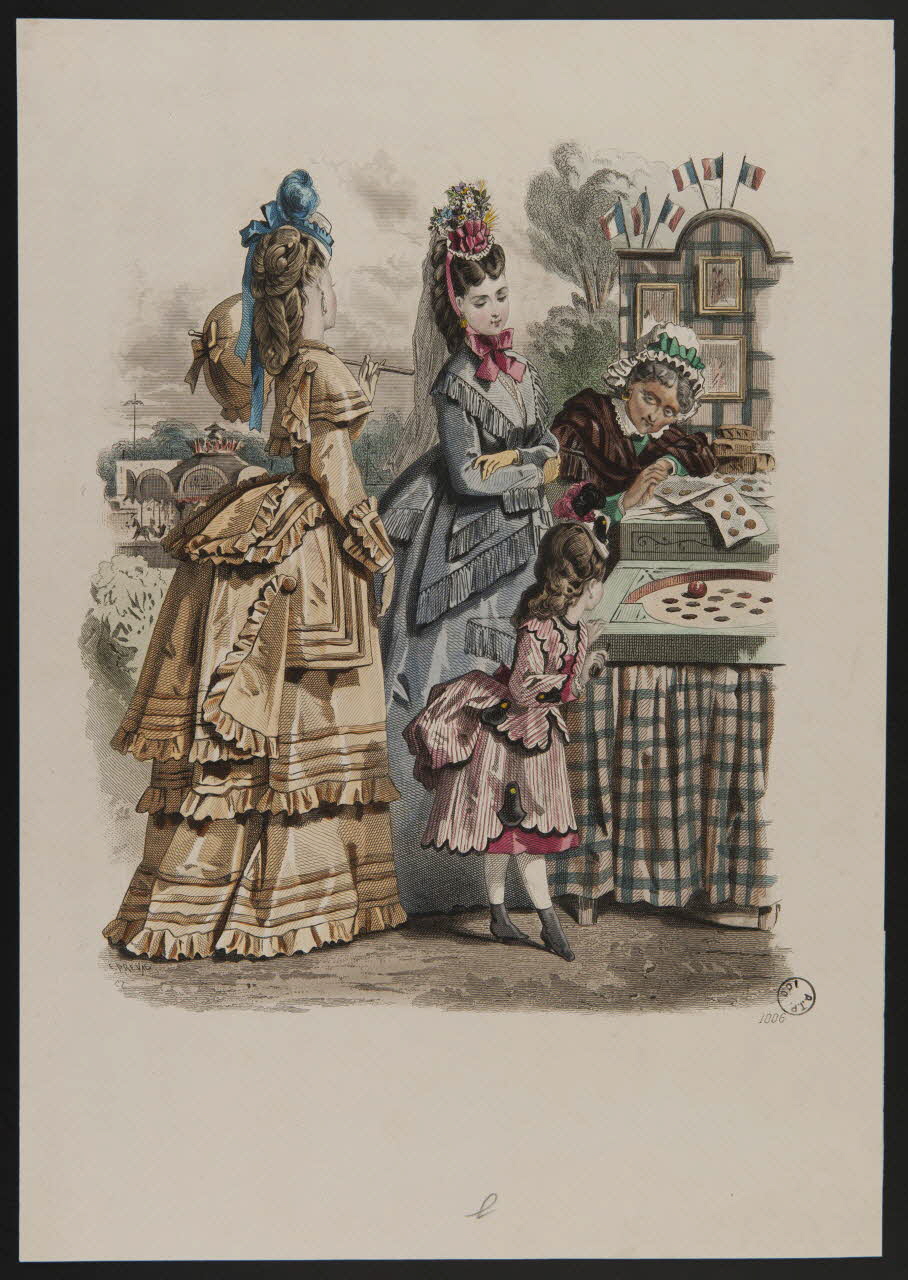 estampe Femmes et fillette à un stand de jeu 1975.86.20 Photo