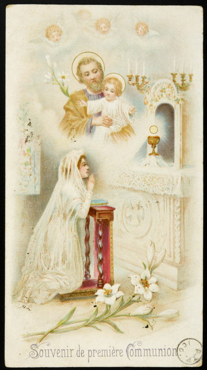 estampe Souvenir de première Communion. 1975.9.2 Photo