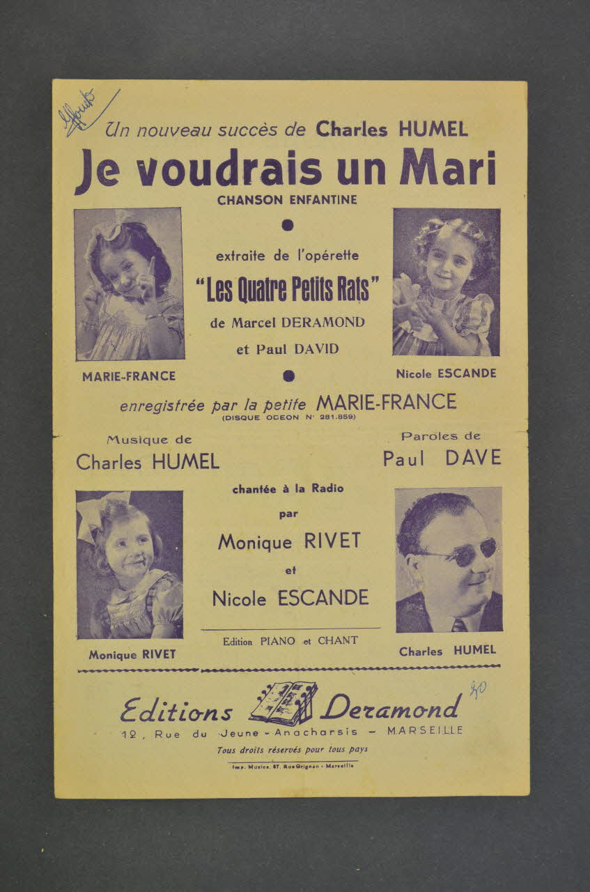 chanson petit format 1966.178.10 Photo Mucem