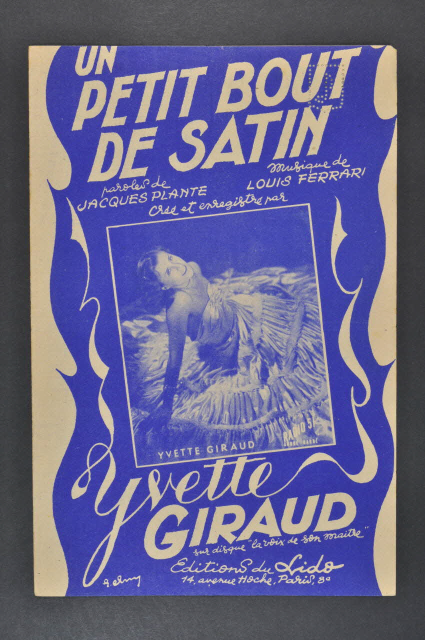 Jacques Plante ; Louis Ferrari ; Yvette Giraud ; Lido; chanson petit format Île-de-France, France 1951 1966.178.4 Photo Mucem