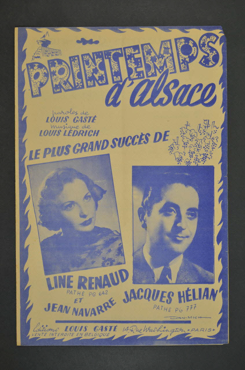 Louis Gasté ; Louis Ledrich ; Line Renaud ; Jacques Hélian chanson petit format Île-de-France, France 1953 1966.178.5 Photo Mucem