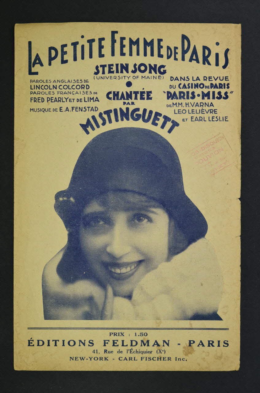 Lincoln Colcord ; E.A. Fenstad ; Fred Pearly ; Lima ; Mistinguett ; Feldman chanson petit format Île-de-France, France 1930 1966.179.6 Photo Mucem