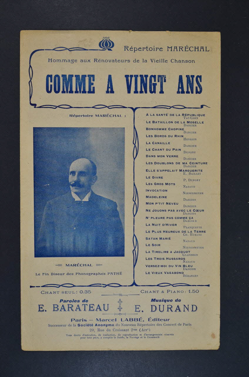 chanson petit format 1965.171.1 Photo Mucem