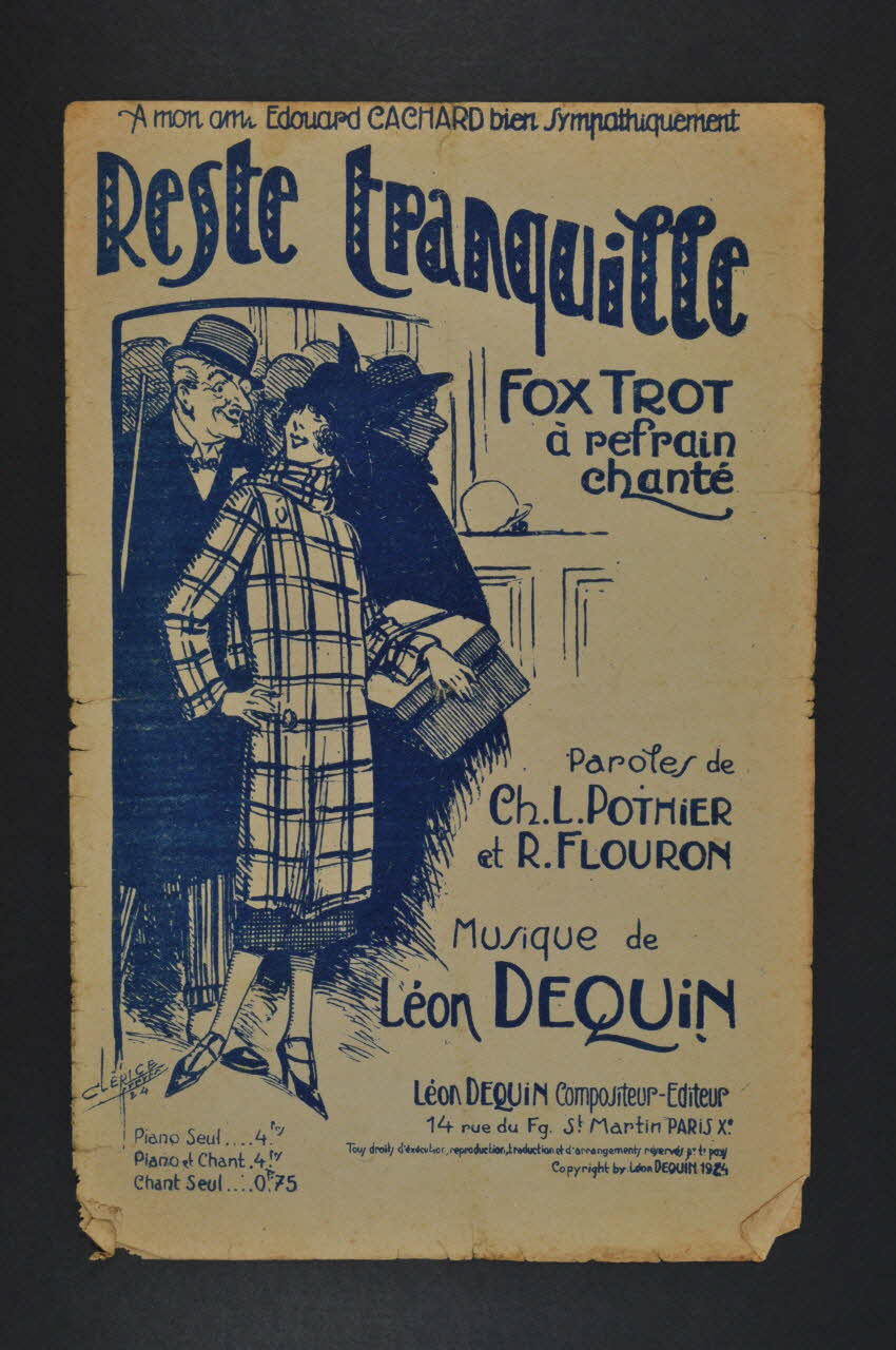 Charles-Louis Pothier ; Léon Dequin ; René Flouron chanson petit format Île-de-France, France 1925 1965.172.101 Photo Mucem