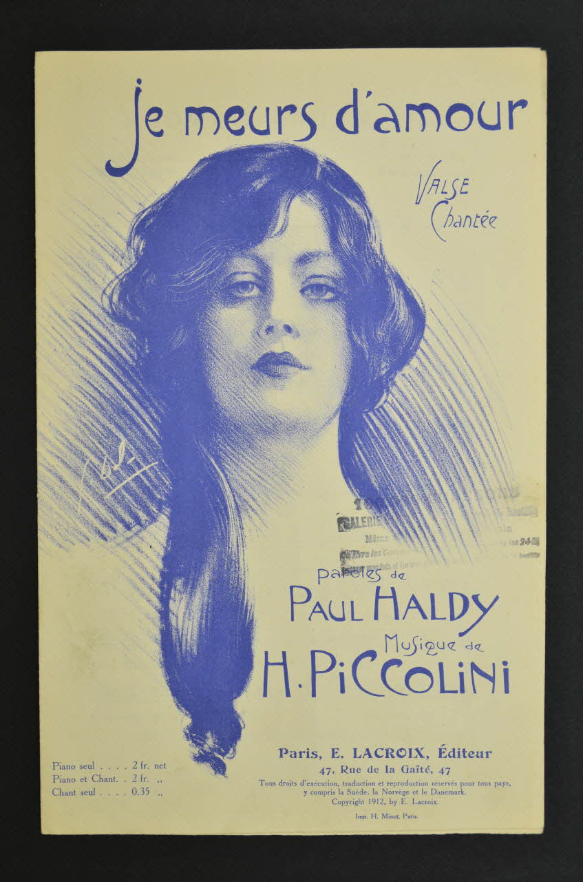 Paul Haldy ; Henri Piccolini ; E. Lacroix chanson petit format Île-de-France, France 1912 1965.172.104 Photo Mucem