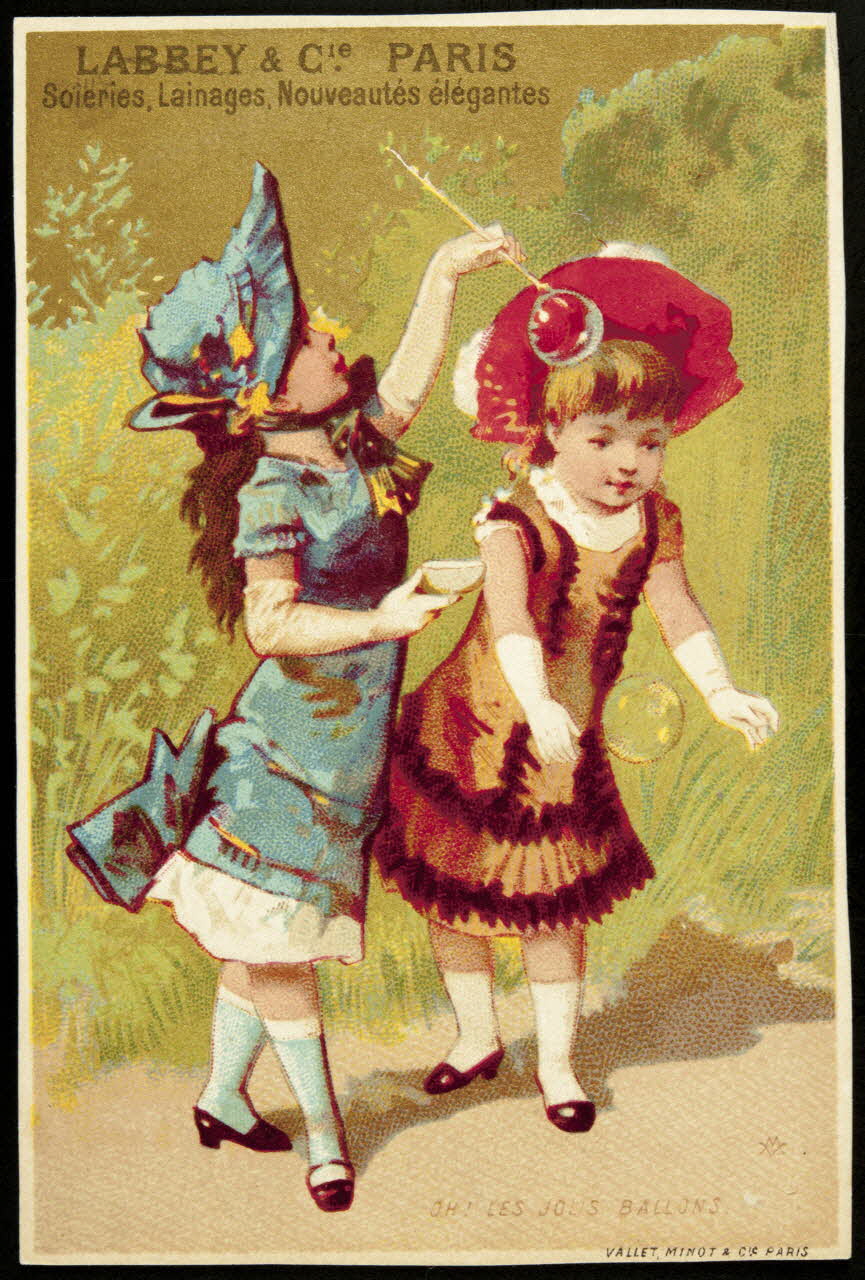 Vallet-Minot et Cie carte réclame OH LES JOLIS BALLONS 1881-1884 1994.25.17 Photo