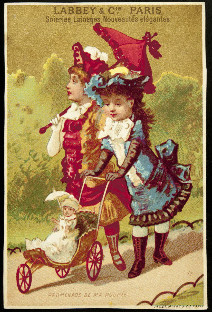 Vallet-Minot et Cie carte réclame PROMENADE DE MA POUPEE 1881-1884 1994.25.18 Photo