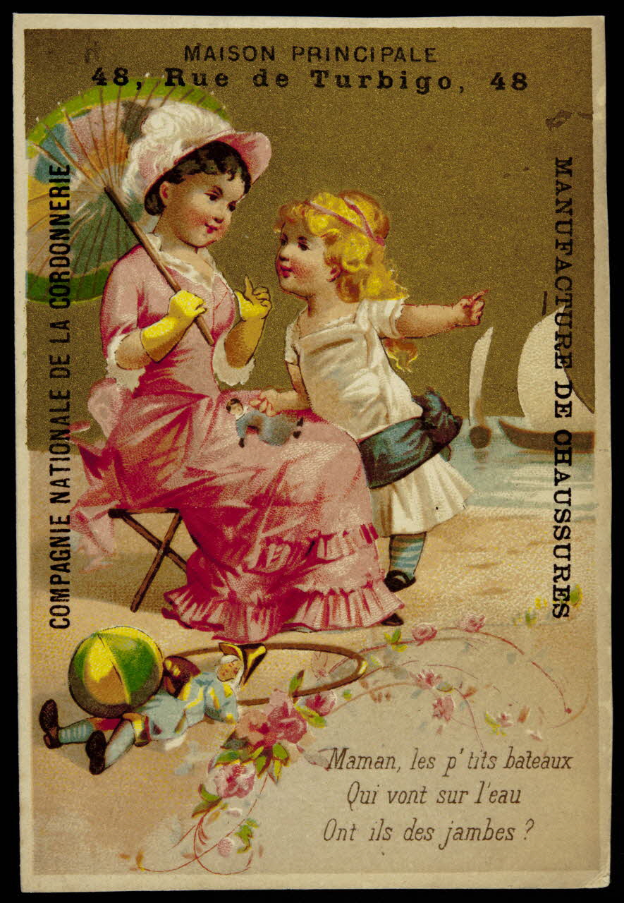 carte réclame Maman, les p'tits bateaux  Qui vont sur l'eau  Ont ils des jambes ? 1994.25.187 Photo
