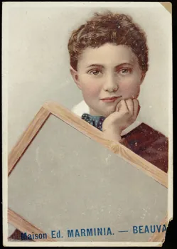 Léopold Verger carte réclame Garçon à l'ardoise 1878-1914 1994.25.56 Photo