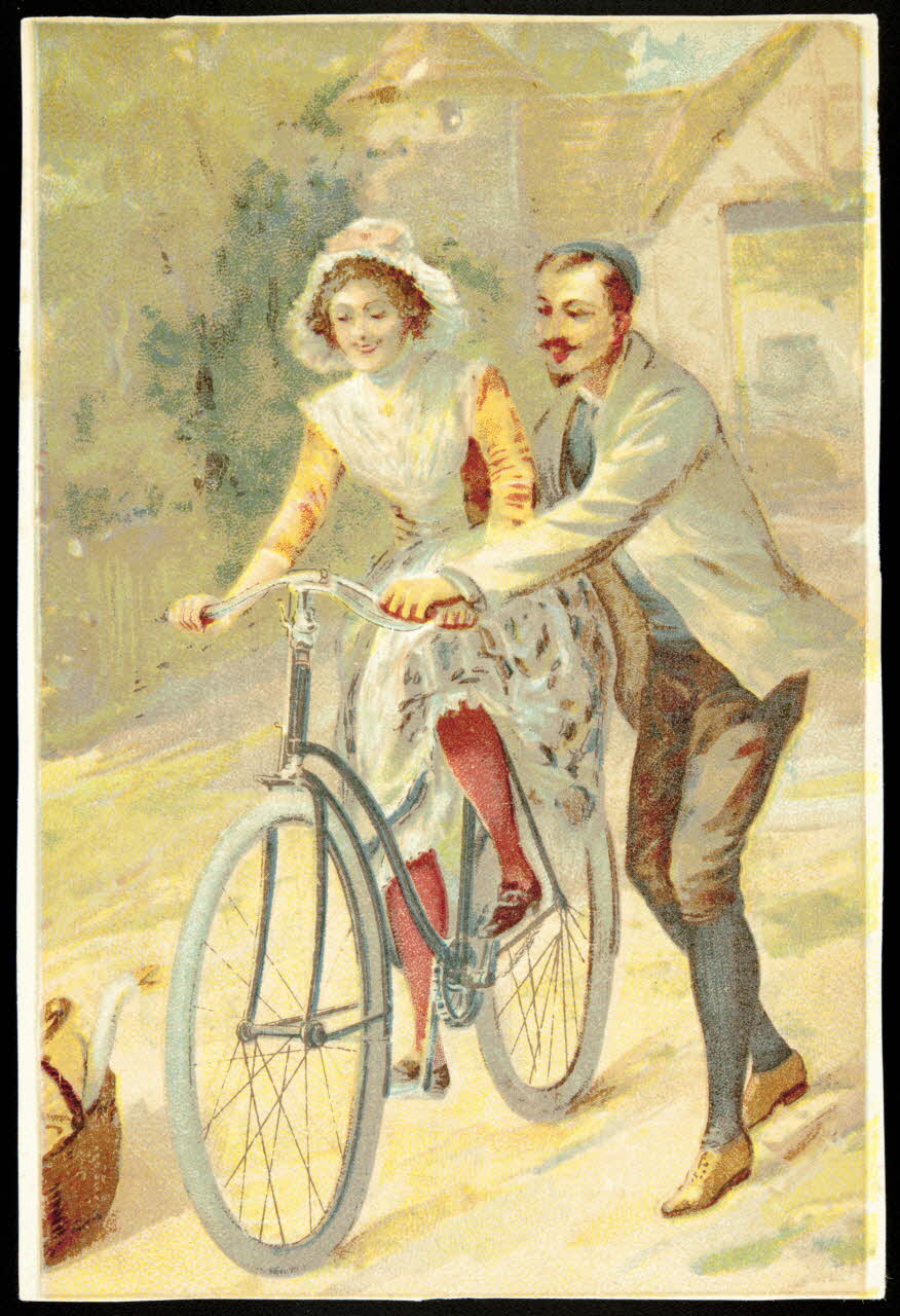 Léopold Verger carte réclame Couple à la bicyclette 1878-1914 1994.25.70 Photo