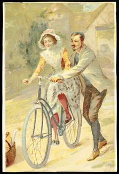Léopold Verger carte réclame Couple à la bicyclette 1878-1914 1994.25.70  Photo