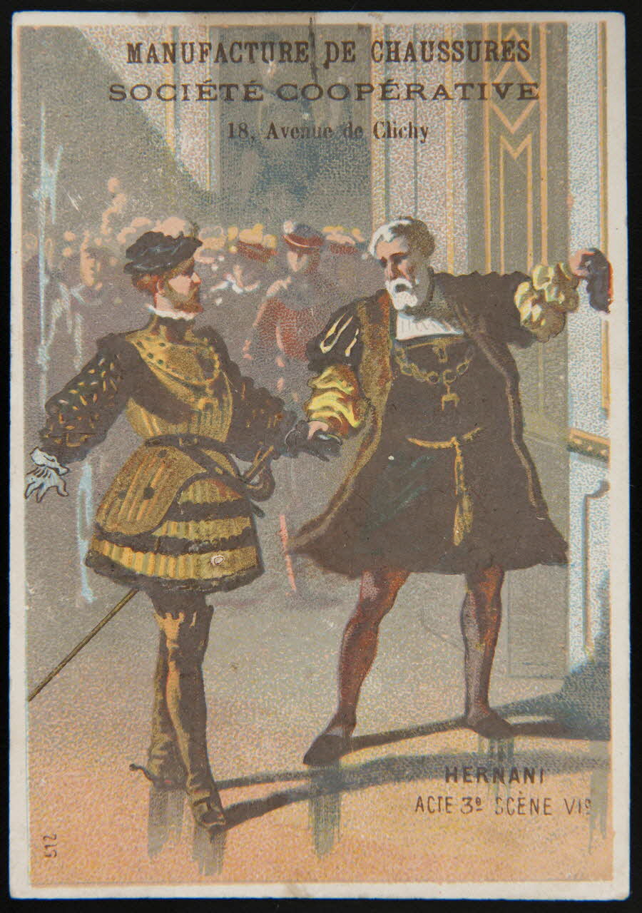 Imprimerie H. Laas carte réclame HERNANI  ACTE 3e SCENE VIe Ile-de-France, France 1871-1900 1994.25.76 Photo