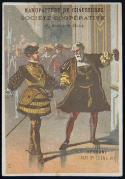 Imprimerie H. Laas carte réclame HERNANI  ACTE 3e SCENE VIe Ile-de-France, France 1871-1900 1994.25.76 Photo