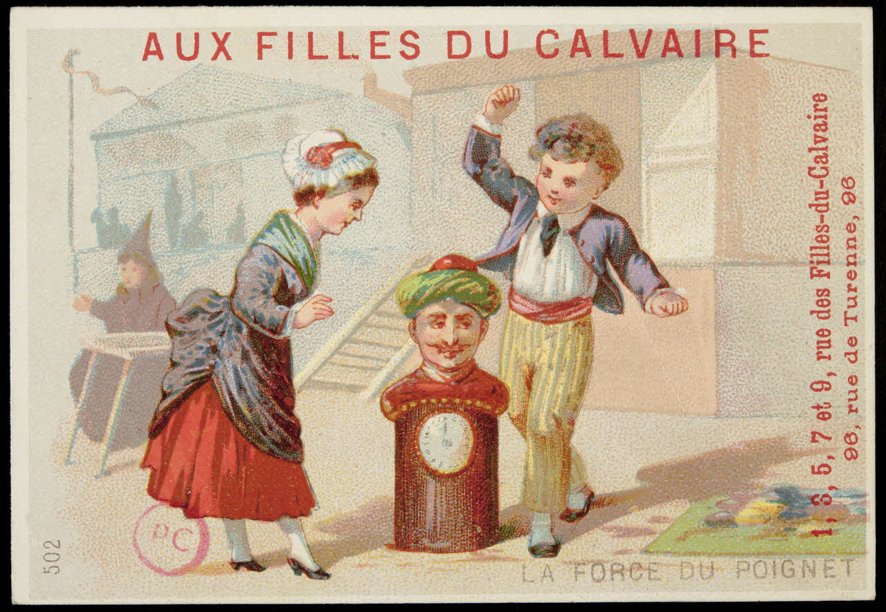 Imprimerie H. Laas carte réclame LA FORCE DU POIGNET Ile-de-France, France 1871-1900 1994.31.11.1 Photo