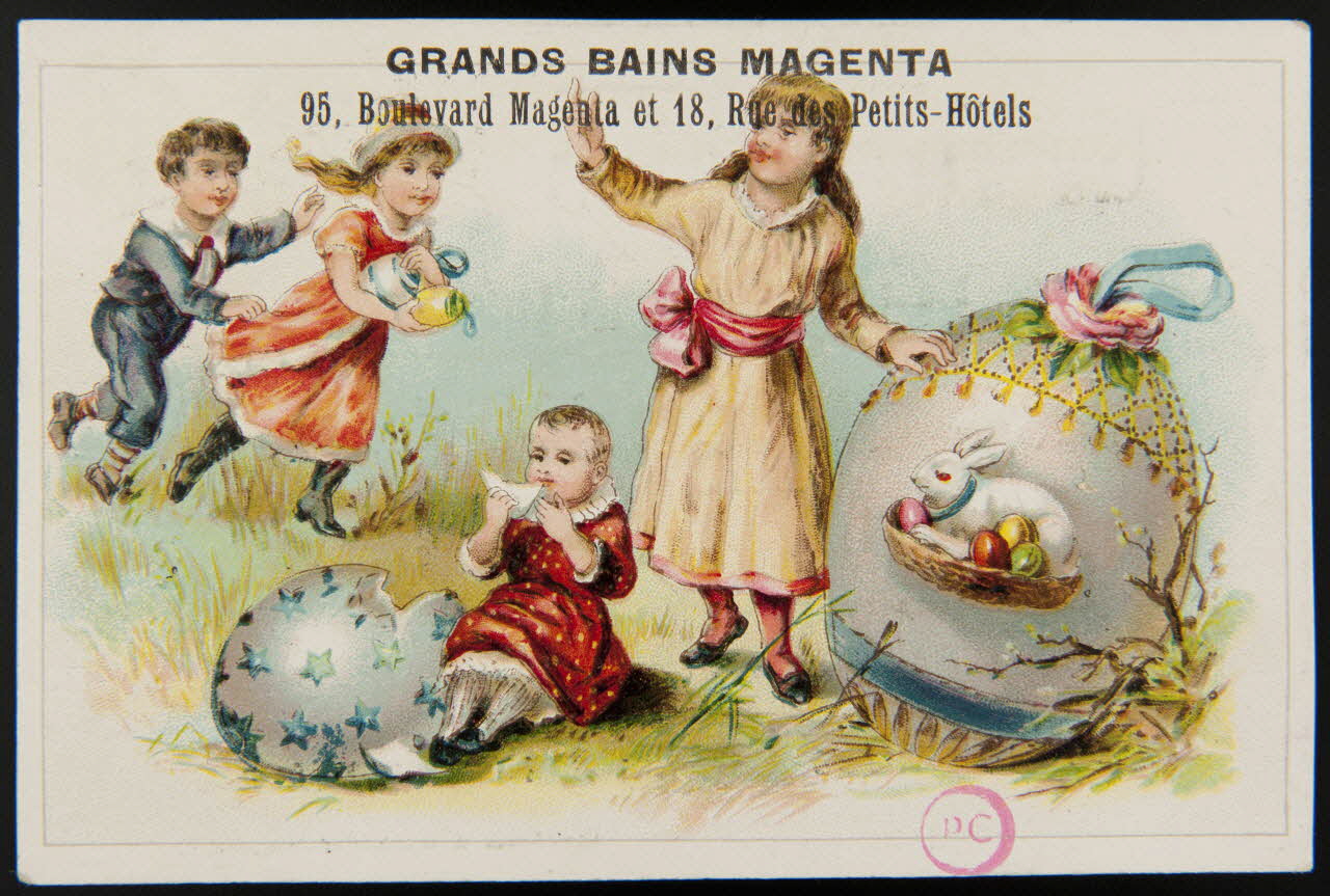 carte réclame Découverte d'oeufs de Pâques 1994.31.15.1 Photo