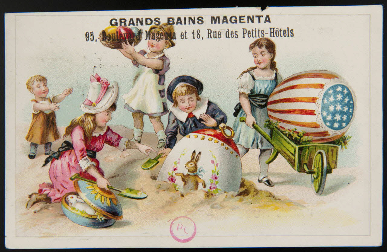 carte réclame Découverte d'oeufs de Pâques 1994.31.15.2 Photo