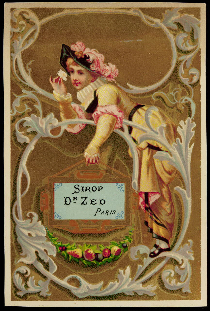 carte réclame Jeune fille dans des feuilles d'acanthe 1994.31.169.3 Photo