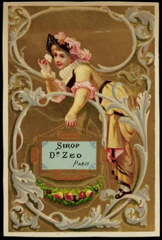 carte réclame Jeune fille dans des feuilles d'acanthe 1994.31.169.3 Photo