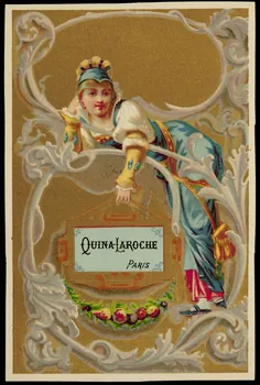 carte réclame Jeune fille dans un entrelac de feuilles d'acanthe 1994.31.169.4 Photo
