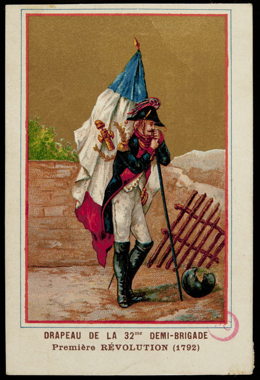carte réclame DRAPEAU DE LA 32 ème DEMI-BRIGADE  Première REVOLUTION (1792) 1994.31.210.5 Photo
