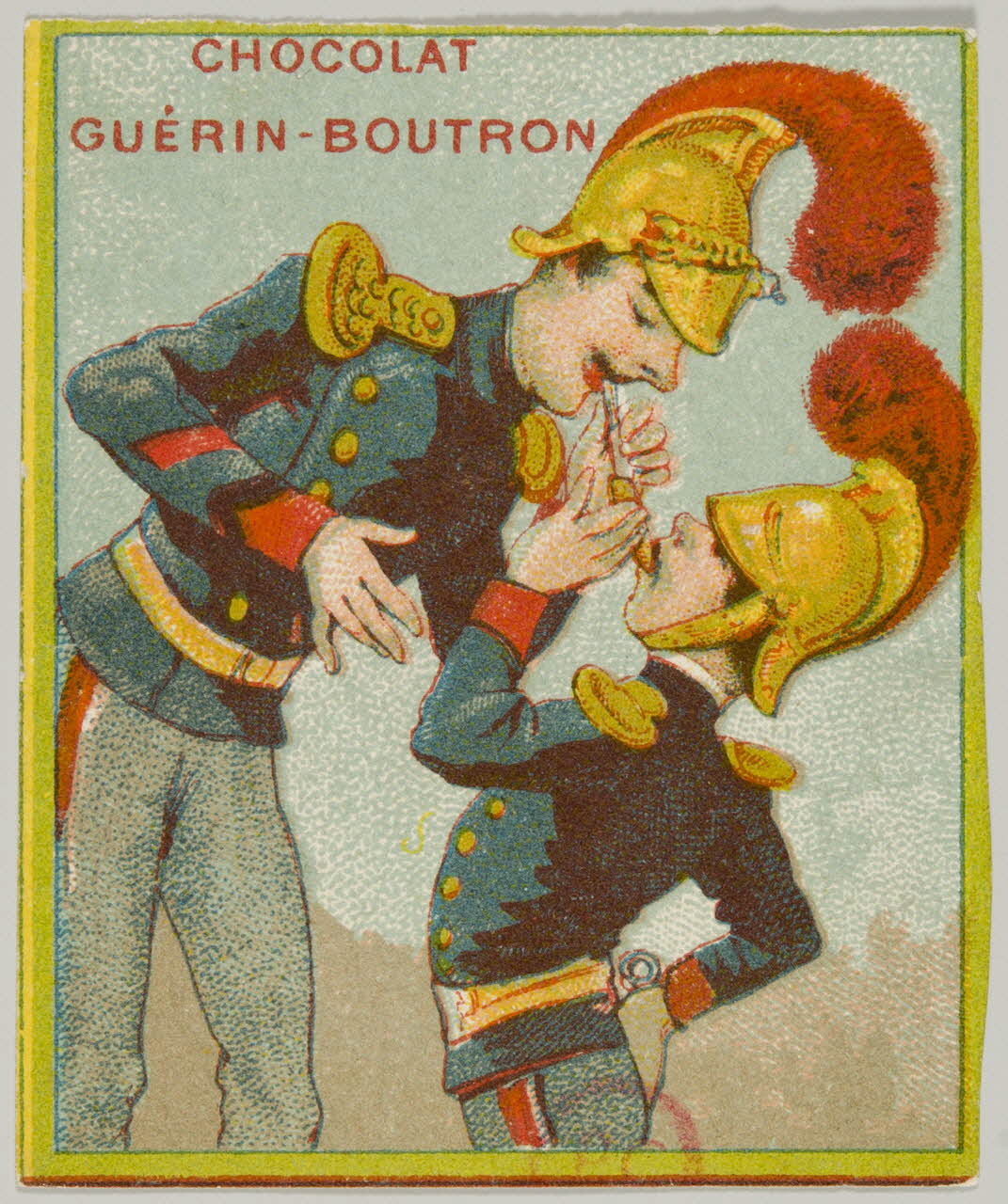 carte réclame Deux soldats allument un cigare 1994.31.237.1 Photo