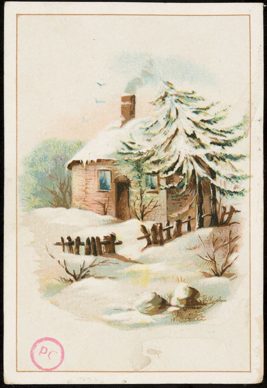 carte réclame Maison et paysage sous la neige 1994.31.245.1 Photo