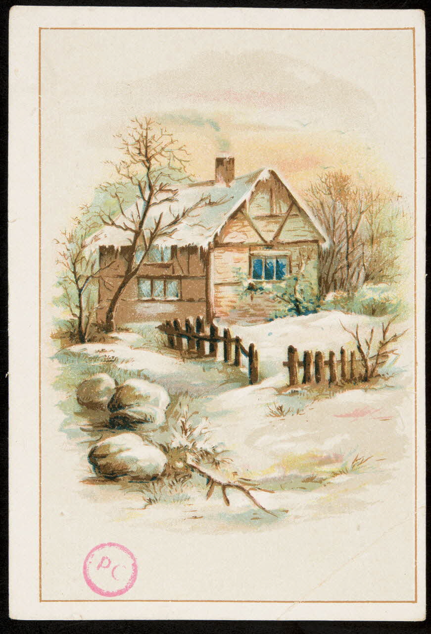 carte réclame Maison et paysage sous la neige 1994.31.245.2 Photo