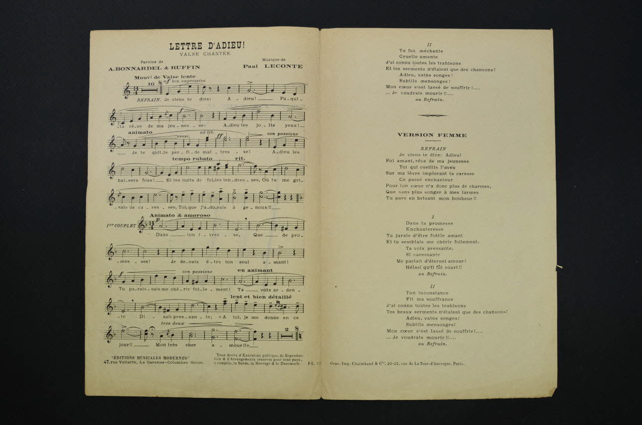 chanson petit format 1965.172.135 Photo Mucem