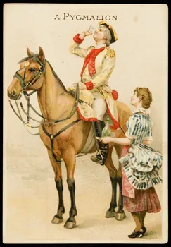 carte réclame Femme donnant à boire à un cavalier 1994.31.298.1 Photo