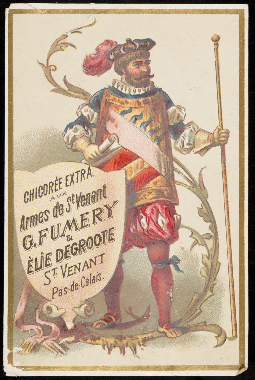 carte réclame Homme en costume d'époque médiévale 1994.31.314.2 Photo