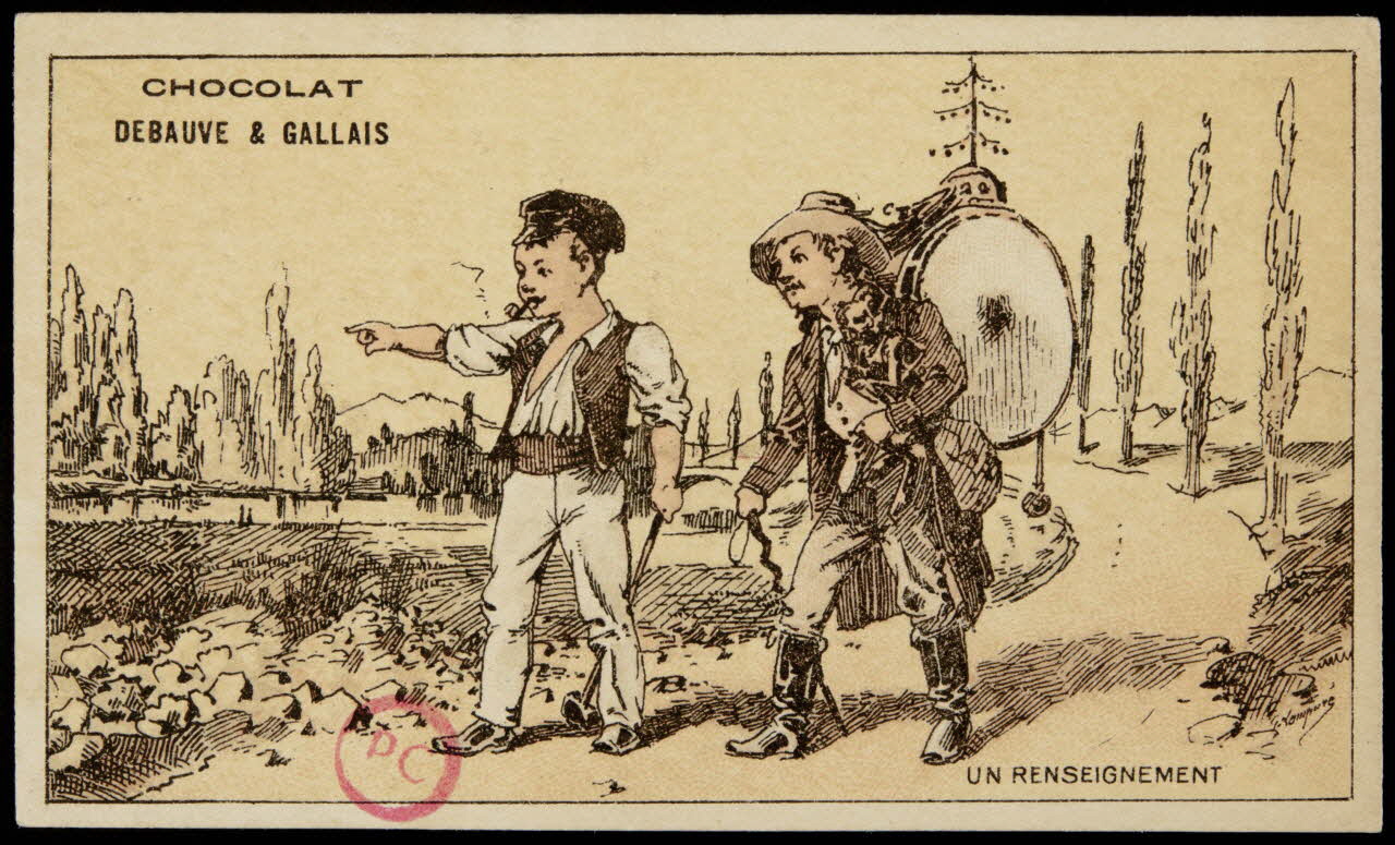 L. Pacon carte réclame UN RENSEIGNEMENT 1886-1889 1994.31.47.7 Photo