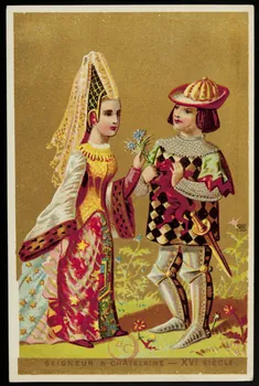 carte réclame SEIGNEUR & CHATELAINE - XVE. SIECLE. 1994.31.85.5 Photo