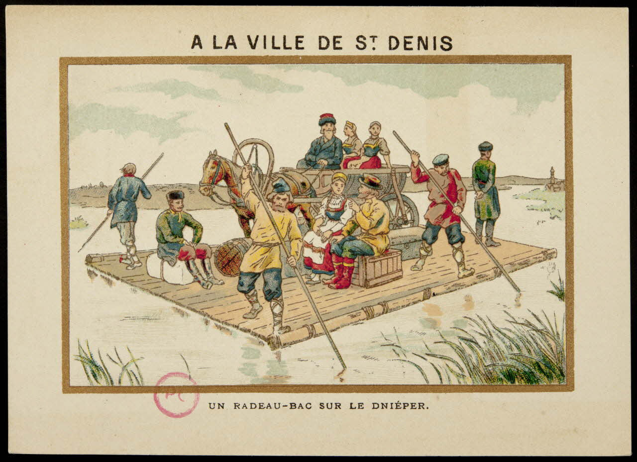 carte réclame UN RADEAU-BAC SUR LE DNIEPER 1884-1900 1994.31.96.2 Photo