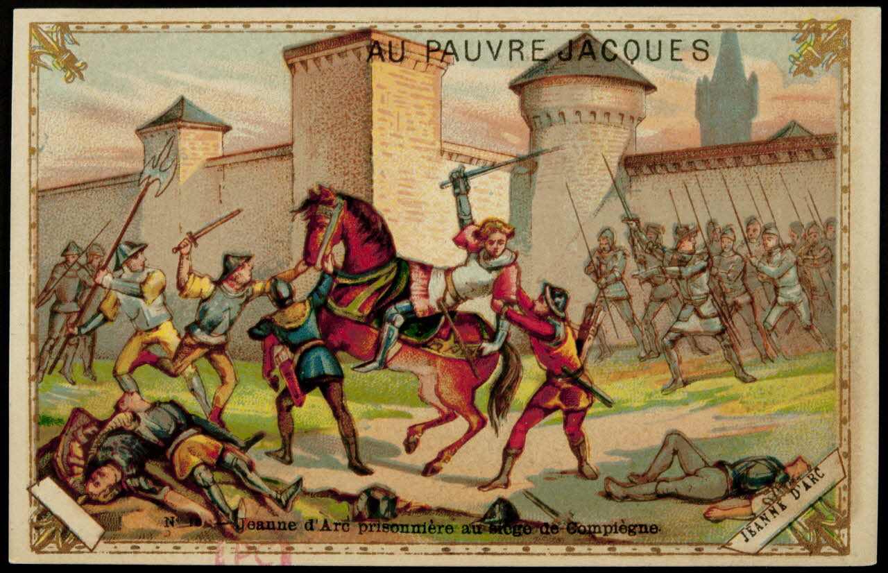 carte réclame JEANNE D'ARC 1429  N° 10 Jeanne d'Arc prisonnière au siège de Compiègne 1994.31.97.4 Photo