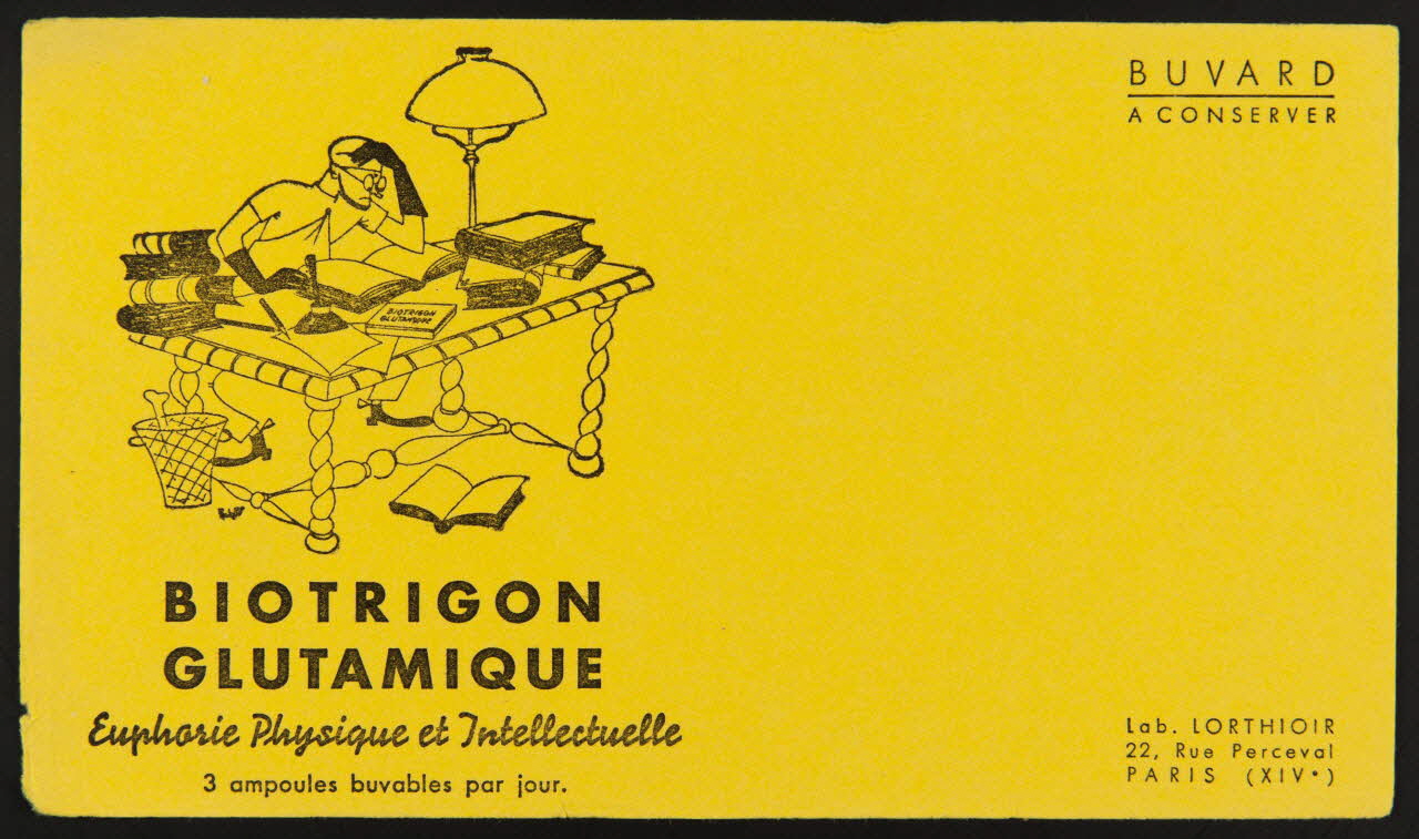 buvard publicitaire BIOTRIGON  GLUTAMIQUE 1994.34.1001 Photo