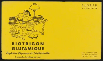 buvard publicitaire BIOTRIGON  GLUTAMIQUE 1994.34.1001 Photo