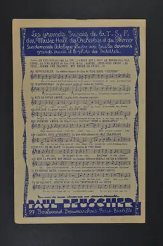 Henri Bourtayre ; Maurice Alexander ; Maurice Vandair ; Raymond Legrand ; Maître Alexander ; Paul Beuscher chanson petit format Île-de-France, France 1942 1966.184.4 Photo Mucem