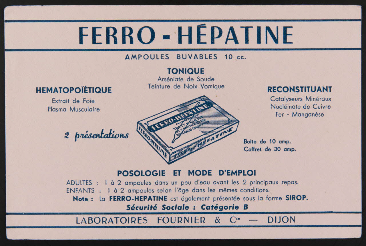 buvard publicitaire FERRO-HEPATINE 1994.34.1009 Photo