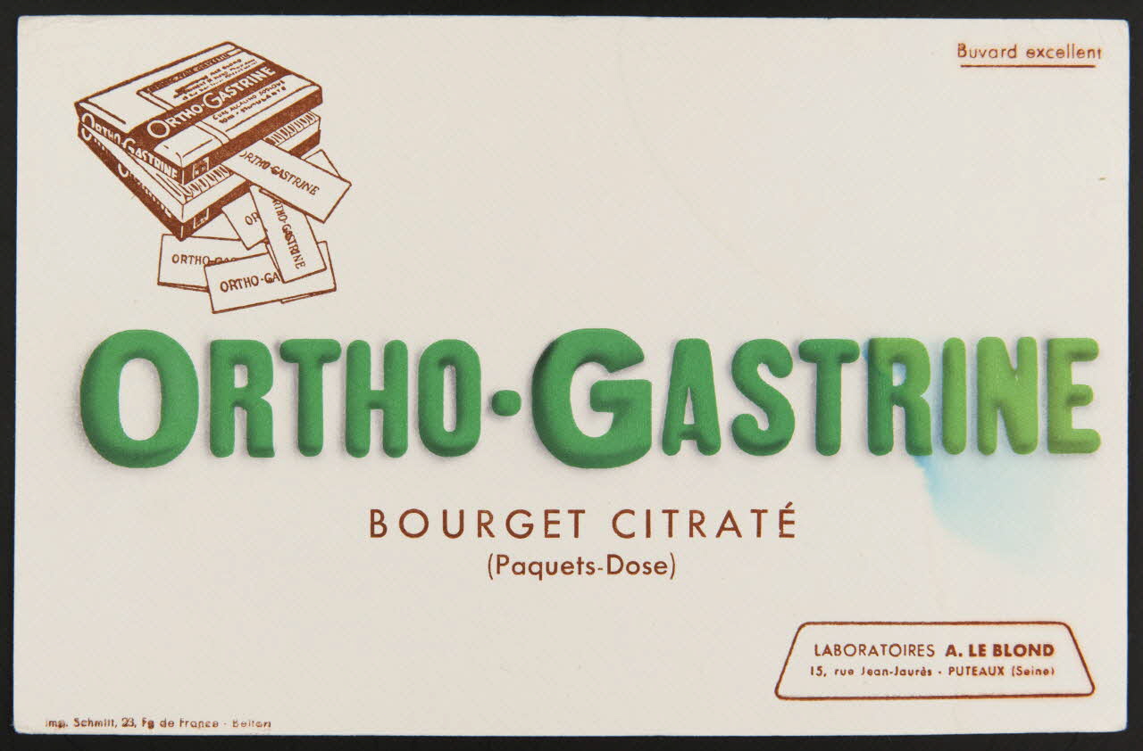 buvard publicitaire ORTHO-GASTRINE 1994.34.1047 Photo