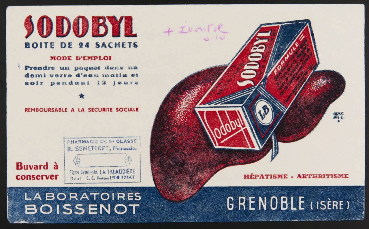 buvard publicitaire SODOBYL  BOITE DE 24 SACHETS 1994.34.1048 Photo