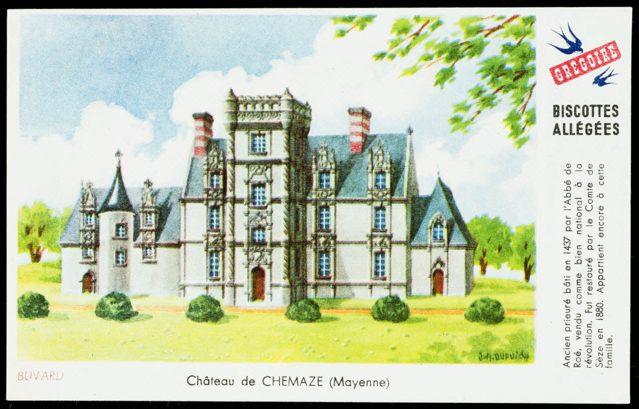 buvard publicitaire Château de CHEMAZE (Mayenne) 1994.34.109 Photo