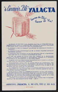 buvard publicitaire "le Germoir à Blé" YALACTA 1994.34.1091 Photo