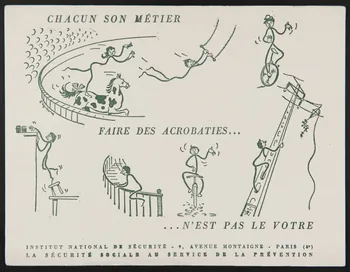 buvard publicitaire CHACUN SON METIER  FAIRE DES ACROBATIES...  ...N'EST PAS LE VOTRE 1994.34.1106 Photo