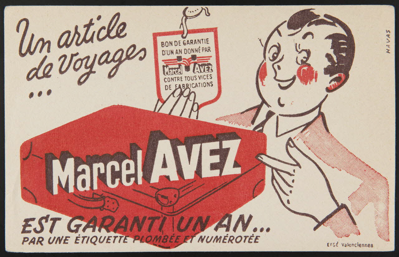 buvard publicitaire Un article  de Voyages  ...  Marcel AVEZ 1994.34.1114 Photo