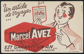 buvard publicitaire Un article  de Voyages  ...  Marcel AVEZ 1994.34.1114 Photo