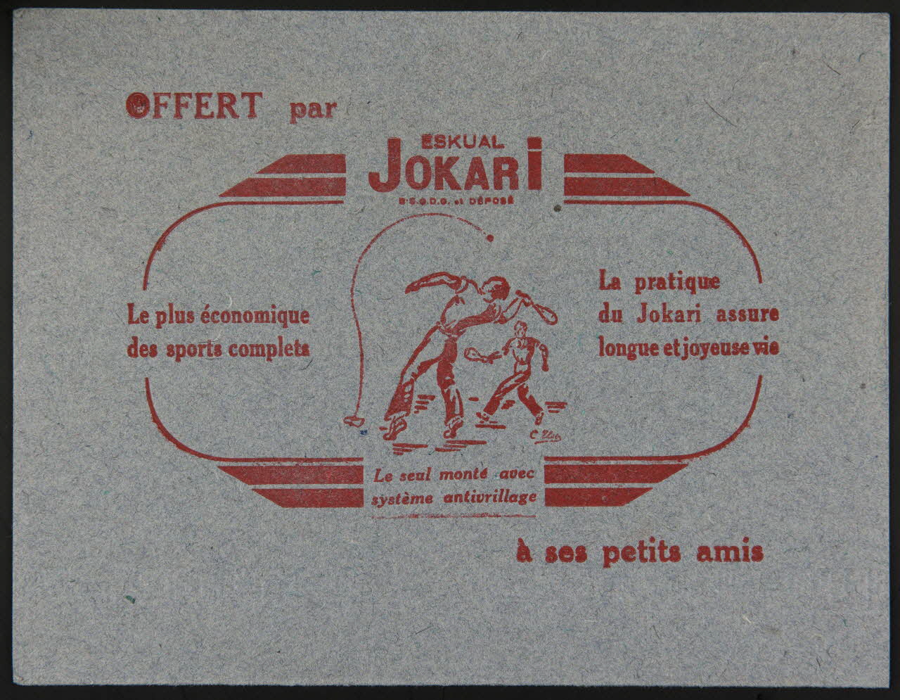 buvard publicitaire Le plus économique  des sports complets  ESKUAL  JOKARI 1994.34.1123 Photo